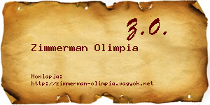 Zimmerman Olimpia névjegykártya